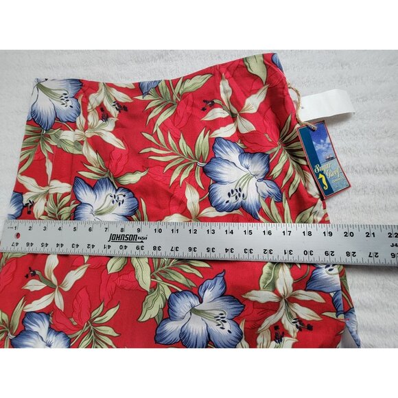Sugar Reef Womens Red Tropical Floral Hawaiian Print Skort Skirt Size 8 New - Picture 6 of 7